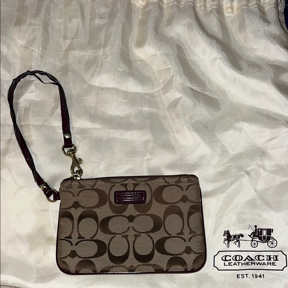 Coach Brown Wristlet